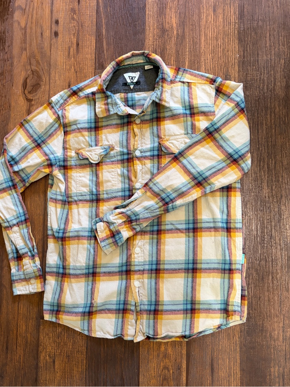 Men's Vissla Shirt Multicolor Plaid L Surf Beach Skate Streetwear City Grunge - Picture 5 of 13